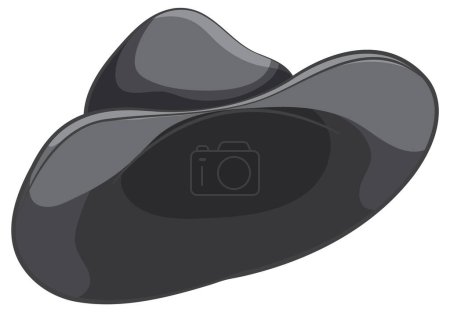 Ilustración de Sombrero vaquero negro estilizado en formato vectorial - Imagen libre de derechos