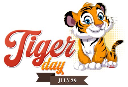 Téléchargez les photos : Illustration colorée pour Tiger Day le 29 juillet - en image libre de droit