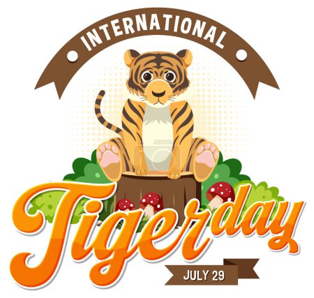 Bunte Illustration zum Internationalen Tigertag