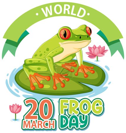Téléchargez les illustrations : Graphique vectoriel coloré pour l'événement Journée mondiale de la grenouille - en licence libre de droit