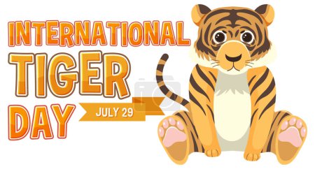 Niedlicher Cartoon-Tiger fördert Artenschutzbewusstsein