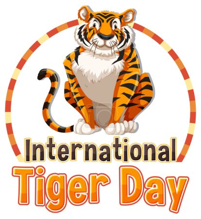 Illustration for Vector illustration of a tiger for wildlife conservation - Royalty Free Image