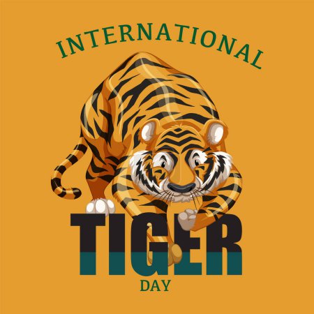 Ilustración de Ilustración de un tigre para el evento de conservación de la vida silvestre - Imagen libre de derechos