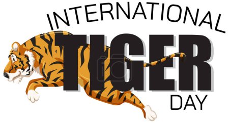 Illustration for Illustration for the global awareness of tiger conservation. - Royalty Free Image