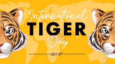 Ilustración de Gráfico vectorial para el Día Internacional del Tigre, 29 de julio - Imagen libre de derechos