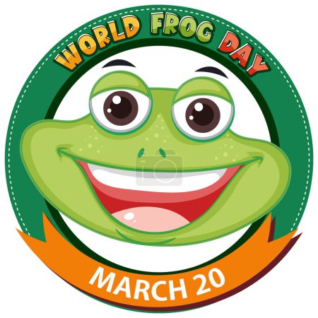 Colorful badge celebrating World Frog Day on March 20
