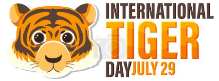 Ilustración de Gráfico vectorial para el Día Internacional del Tigre, 29 de julio - Imagen libre de derechos