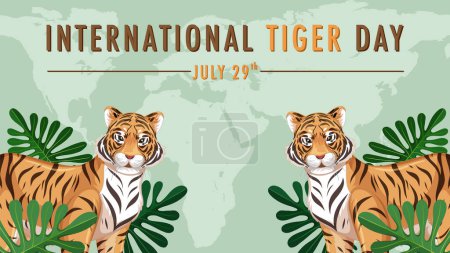 Vector graphic of tigers for International Tiger Day