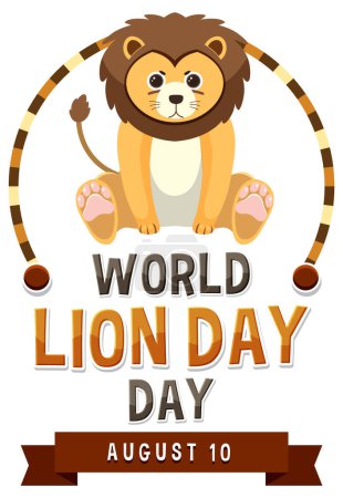 Cute lion illustration for World Lion Day event