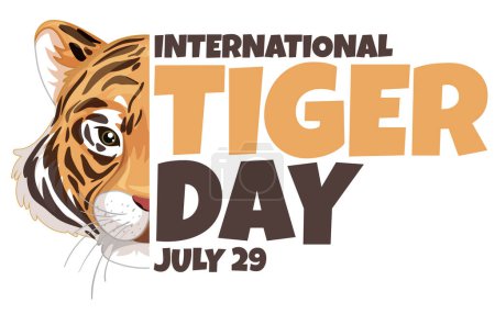 Téléchargez les illustrations : Illustration vectorielle pour la Journée internationale du tigre, 29 juillet - en licence libre de droit