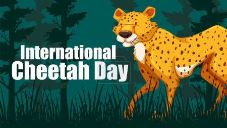 Vector illustration of a cheetah in the wild