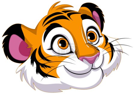 Ilustración de Cachorro de tigre colorido y amigable en estilo vectorial - Imagen libre de derechos