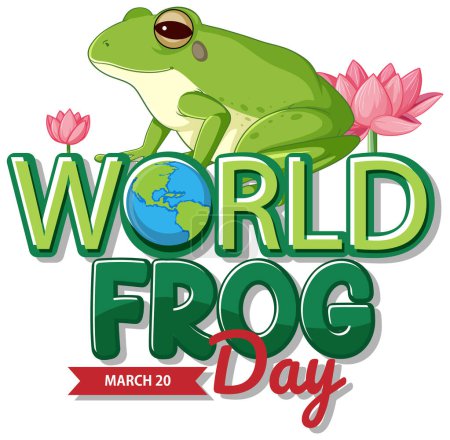 Colorful vector graphic for World Frog Day event