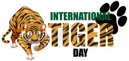 Téléchargez les illustrations : Graphique vectoriel d'un tigre pour un événement de conservation de la faune - en licence libre de droit