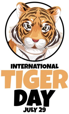Ilustración de Ilustración celebrando el Día Internacional del Tigre, 29 de julio - Imagen libre de derechos