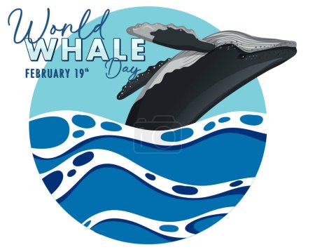 Vektorgrafik eines Wals zum Welttag der Wale