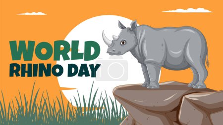 Vector illustration of a rhino for World Rhino Day