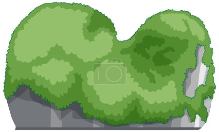 Ilustración de Vector isométrico de un denso arbusto verde. - Imagen libre de derechos