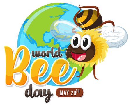 Téléchargez les illustrations : Graphique vectoriel coloré pour l'événement Journée mondiale de l'abeille - en licence libre de droit