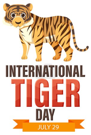 Ilustración de Ilustración vectorial para el Día Internacional del Tigre, 29 de julio - Imagen libre de derechos