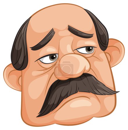 Vector illustration of a displeased elderly man