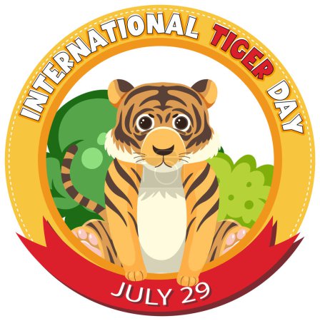 Cute tiger illustration for wildlife awareness event