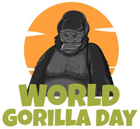 Téléchargez les illustrations : Graphique vectoriel d'un gorille pour la Journée mondiale du gorille - en licence libre de droit