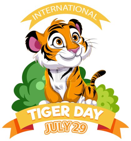 Colorful vector of a tiger for International Tiger Day