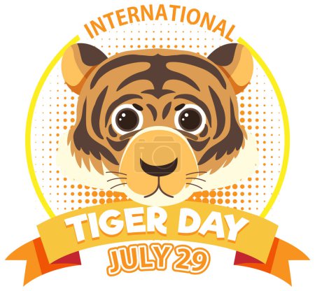 Ilustración de Colorido gráfico vectorial para el evento Día Internacional del Tigre - Imagen libre de derechos