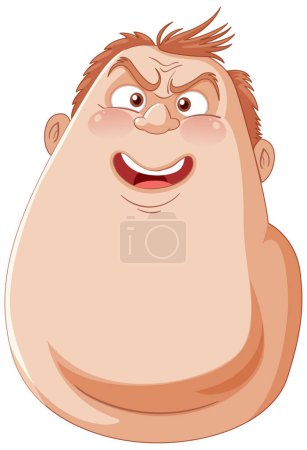 Illustration for Vector illustration of a happy, smiling cartoon man - Royalty Free Image