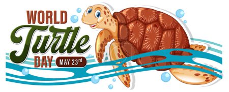 Bunte Vektorgrafik zum Welttag der Schildkröten
