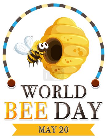 Illustration colorée pour l'événement Journée mondiale de l'abeille