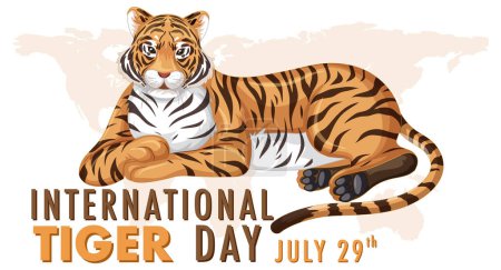 Ilustración vectorial de un tigre para un evento de concienciación global
