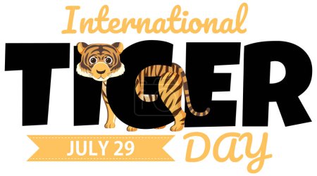 Téléchargez les illustrations : Illustration vectorielle pour la Journée internationale du tigre, 29 juillet - en licence libre de droit