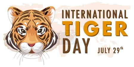 Téléchargez les illustrations : Graphique vectoriel pour la Journée internationale du tigre, 29 juillet - en licence libre de droit
