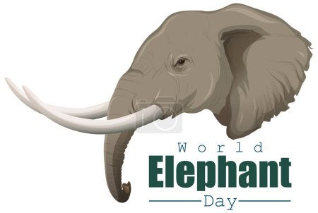 Téléchargez les illustrations : Illustration célébrant la Journée mondiale de l'éléphant - en licence libre de droit