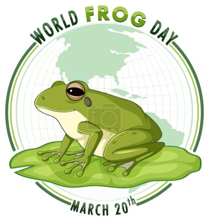 Ilustración de Ilustración vectorial de una rana para el Día Mundial de la Rana. - Imagen libre de derechos
