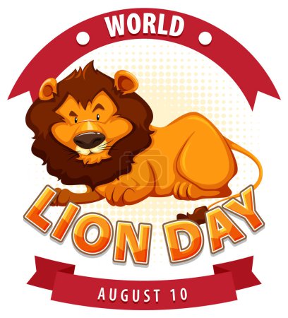 Téléchargez les photos : Graphique vectoriel d'un lion pour la Journée mondiale du lion - en image libre de droit