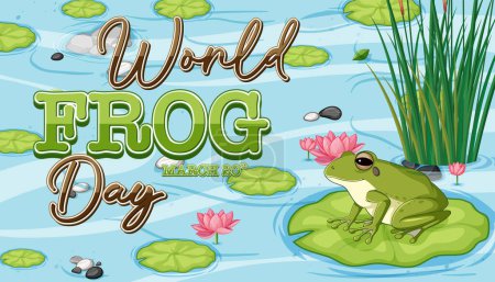 Colorful vector celebrating frogs and their habitat