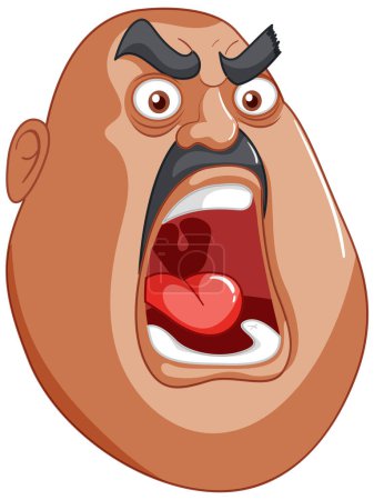 Illustration for Vector illustration of a man with an angry expression - Royalty Free Image