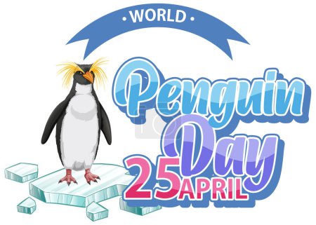Téléchargez les illustrations : Graphique vectoriel d'un pingouin pour la Journée mondiale du pingouin - en licence libre de droit