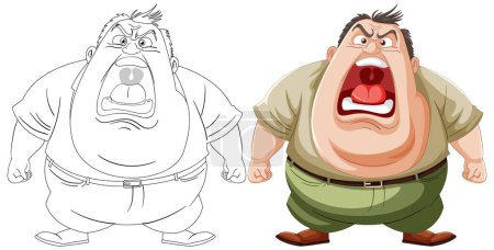 Two cartoon characters showing anger and annoyance.