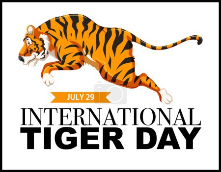 Illustration vectorielle vibrante honorant la Journée internationale du tigre
