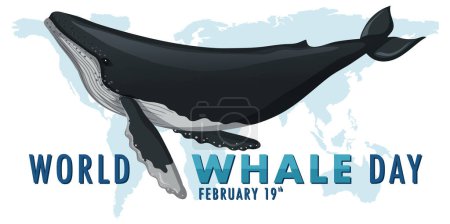 Téléchargez les illustrations : Graphique vectoriel d'une baleine pour la Journée mondiale de la baleine - en licence libre de droit