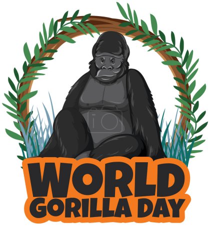 Illustration for Illustration celebrating World Gorilla Day event - Royalty Free Image