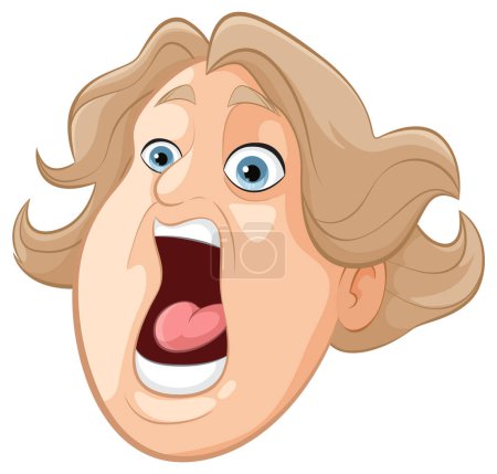 Illustration for Cartoon of a woman with a surprised expression - Royalty Free Image