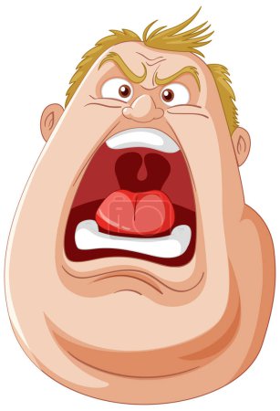 Vector illustration of a man with a surprised face