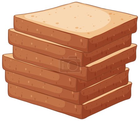 Téléchargez les illustrations : Illustration vectorielle d'une pile de tranches de pain. - en licence libre de droit