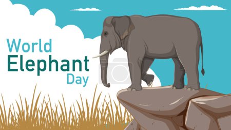 Illustration for Vector graphic of an elephant for a global event - Royalty Free Image