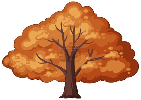 Téléchargez les illustrations : Feuillage d'automne coloré sur un arbre stylisé - en licence libre de droit